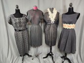 4 Vintage Black Dresses. Black