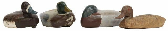 (4) VINTAGE CARVED & PAINTED DUCK