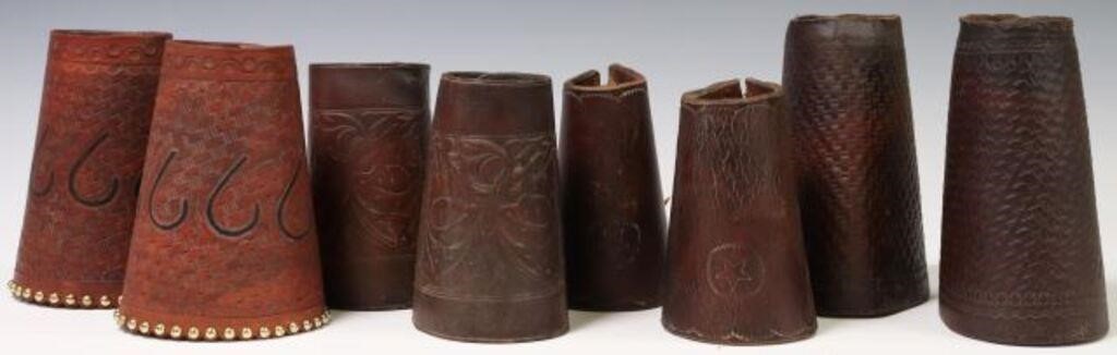 4) VINTAGE COWBOY TOOLED LEATHER