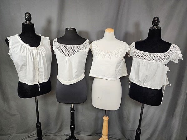 4 Vintage Edwardian White Bodice