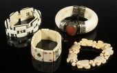 (4) VINTAGE IVORY BRACELETS Af
