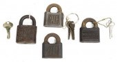 (4) VINTAGE LOCKS, WINCHESTER,