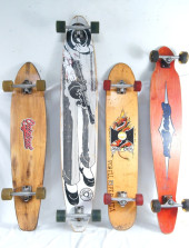 4 VINTAGE LONG BOARDS - POWELL