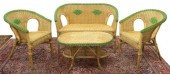 (4) VINTAGE WICKER SOFA, ARMCH