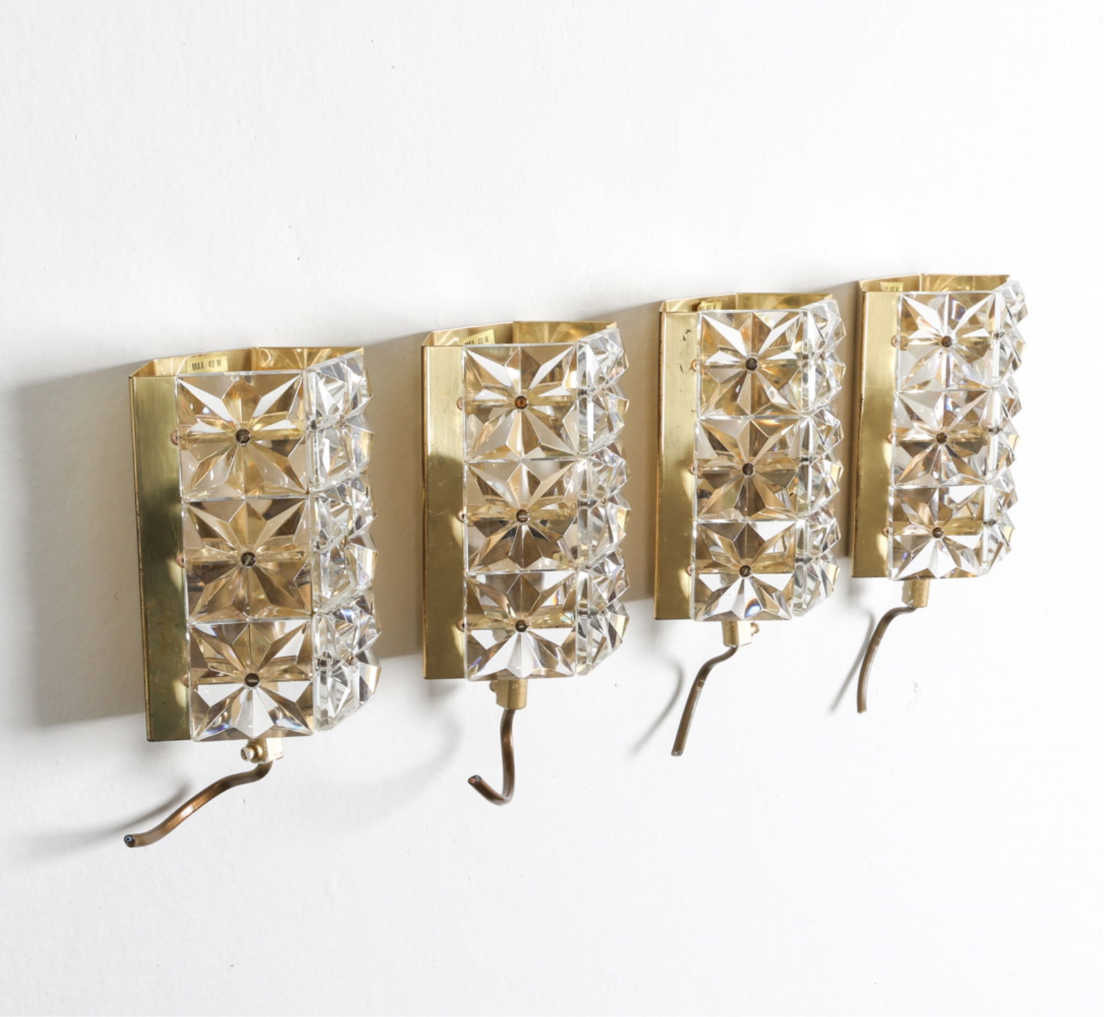 (4) VITRIKA DANISH BRASS & GLASS