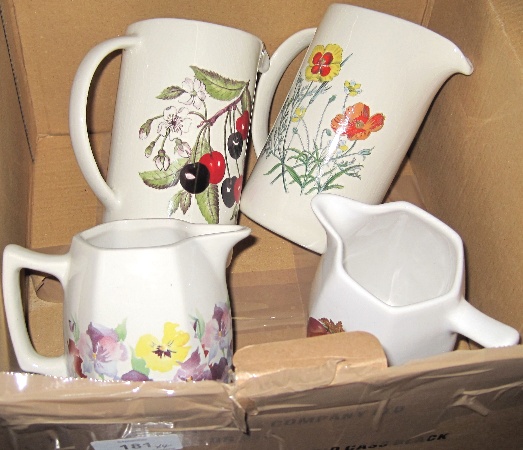 4 Wade Jugs Decorated with