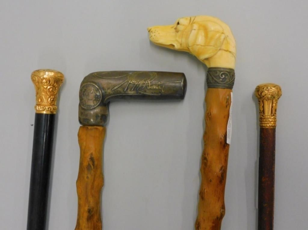 (4) WALKING STICKS AND CANES.
