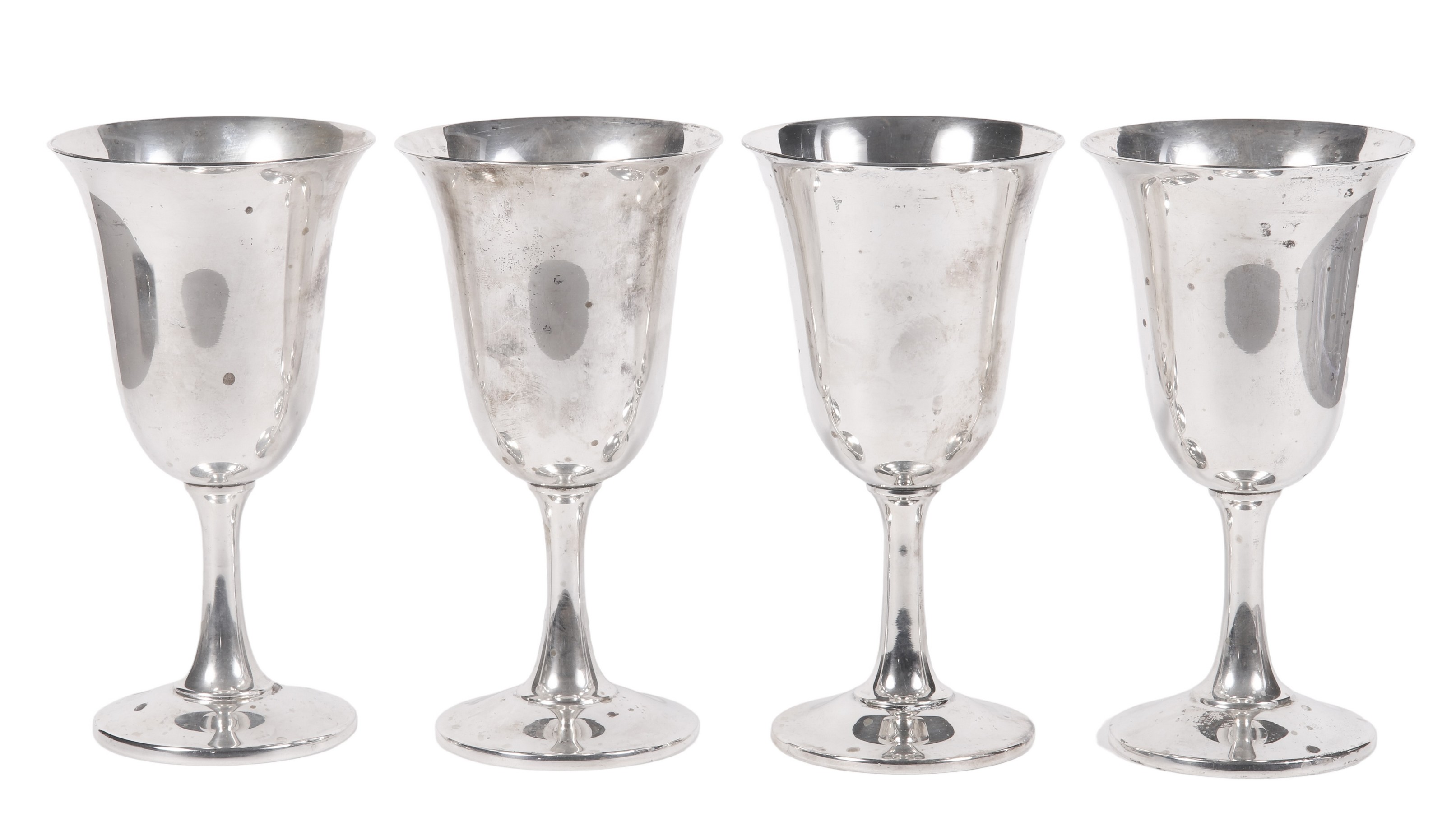 (4) Wallace sterling goblets,