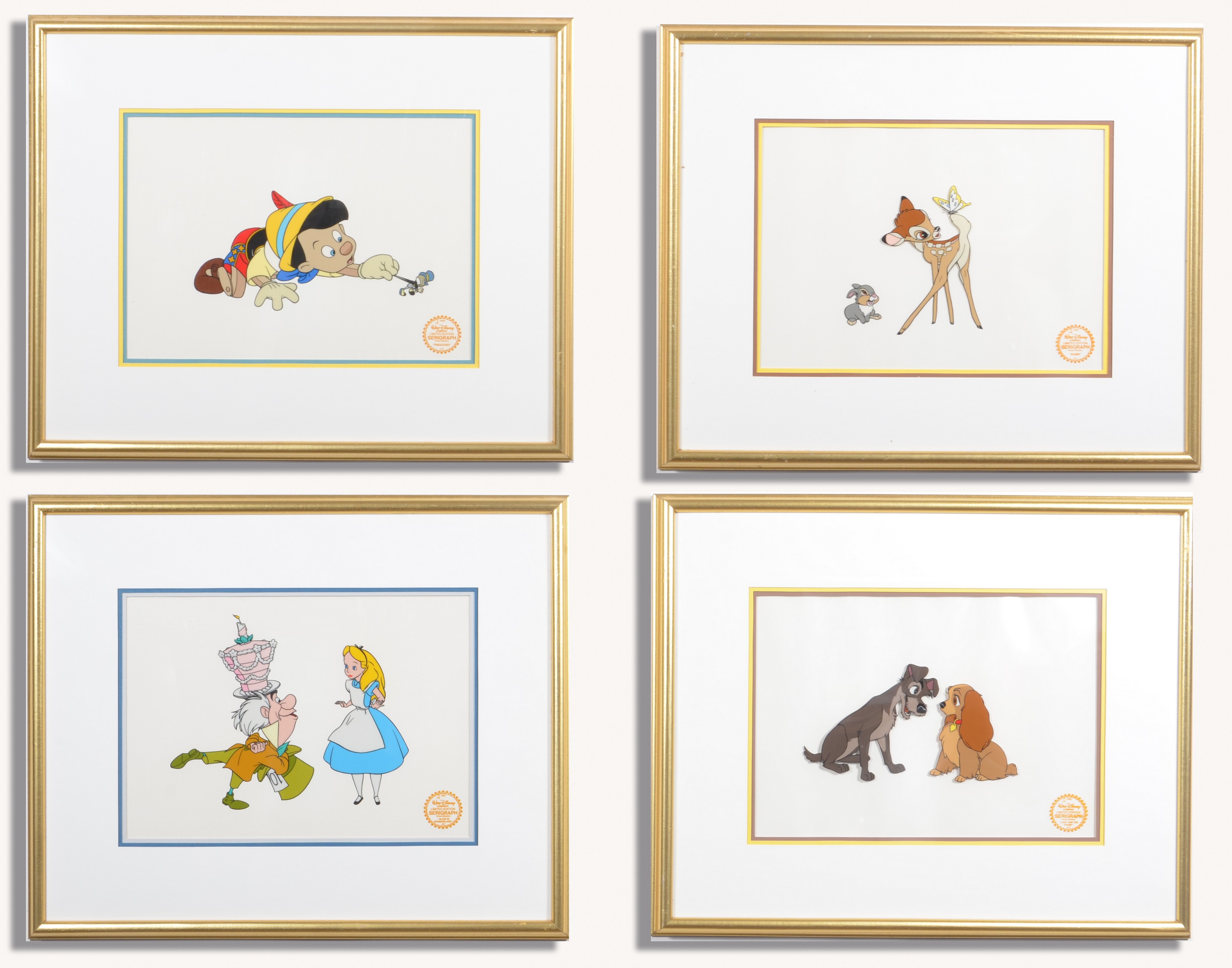 (4) Walt Disney sericels,