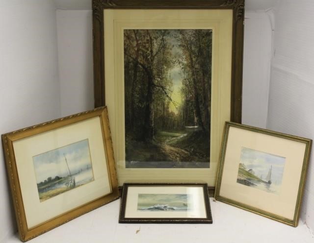 4 WATERCOLORS BY P.M. (PAULINE