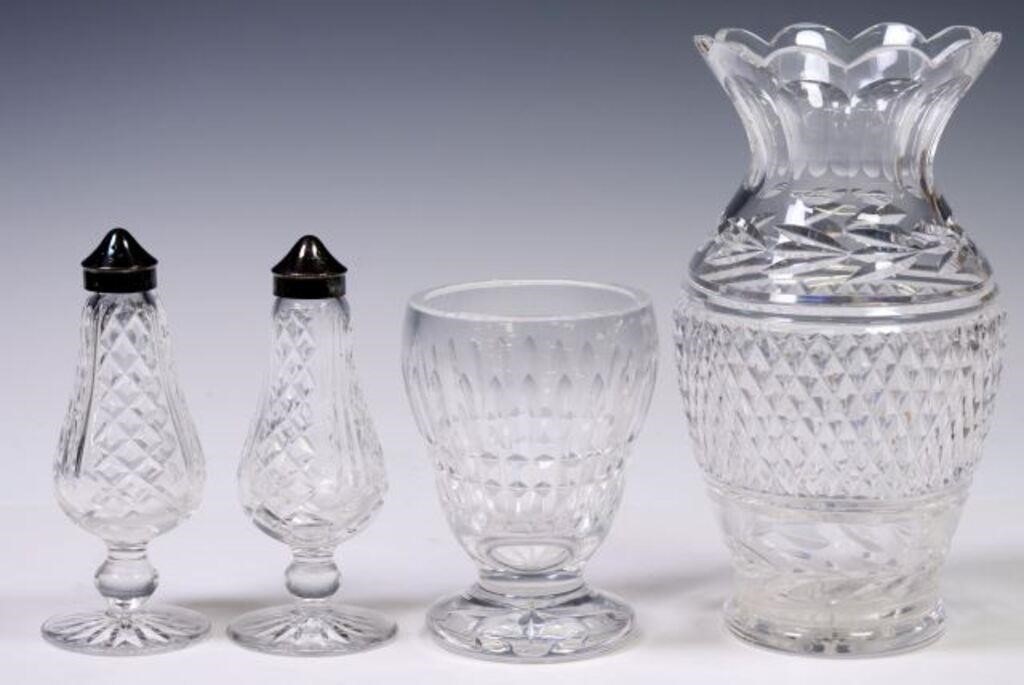 (4) WATERFORD CRYSTAL SALT & PEPPER
