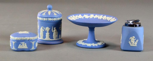 (4) Wedgewood Blue Jasperware