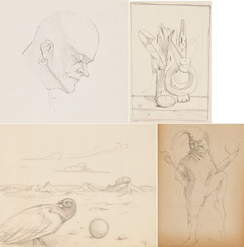 4 WERNER WILDNER GRAPHITE DRAWINGS,