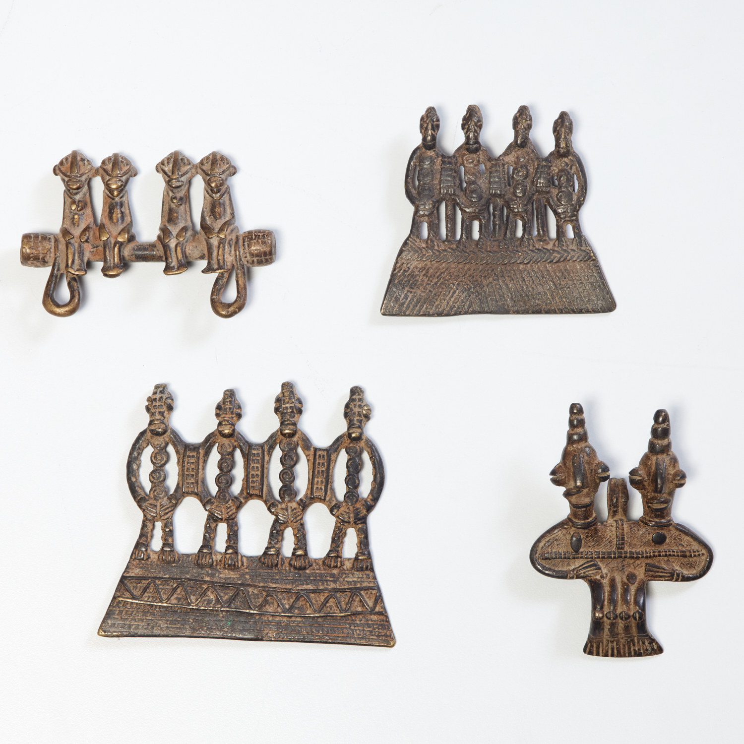 (4) WEST AFRICAN BRONZE PENDANTS