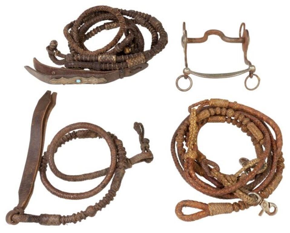 (4) WESTERN BRAIDED LEATHER HORSE