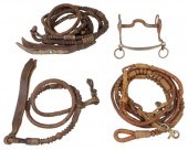 (4) WESTERN BRAIDED LEATHER HO