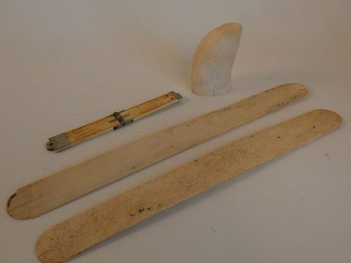 4 WHALE BONE ITEMSFour 19th century