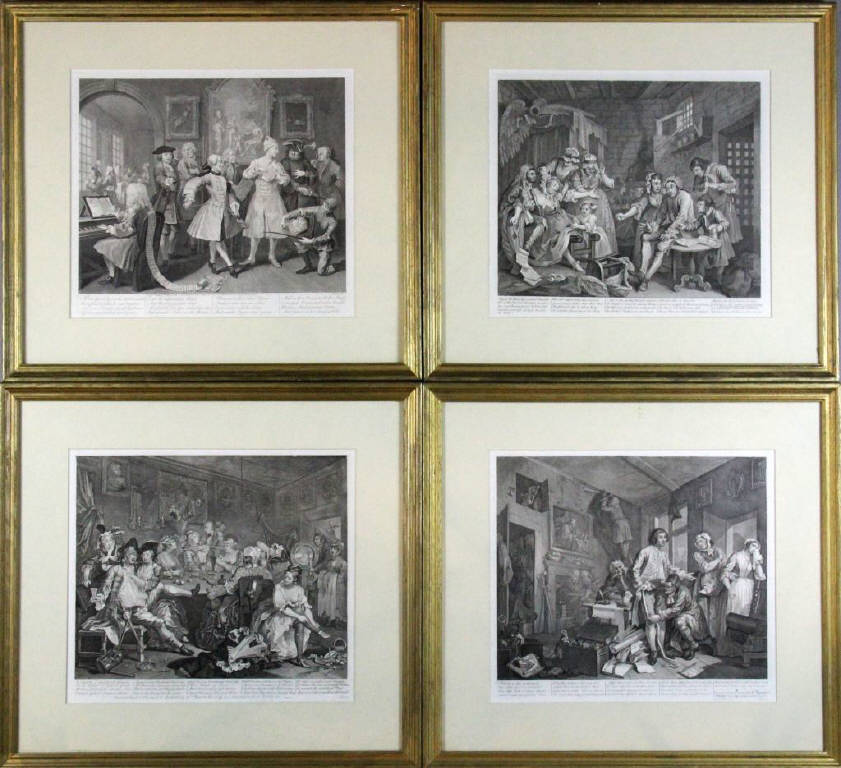 (4) William Hogarth Etchings On