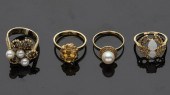 4 WOMEN'S GOLD, SEMI PRECIOUS