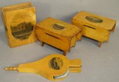 4 WOODEN MAUCHLINE BANKSca. 18