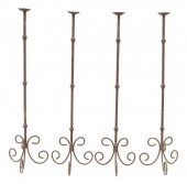 (4) WROUGHT IRON TORCHIERE FLO