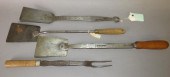 4 WROUGHT IRON UTENSILSca. lat