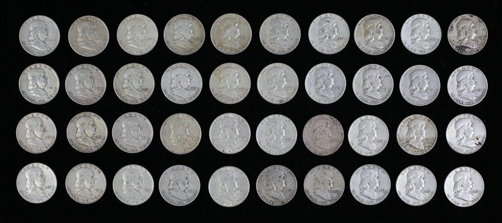 40 1951 1952 AND 1953 FRANKLIN HALF