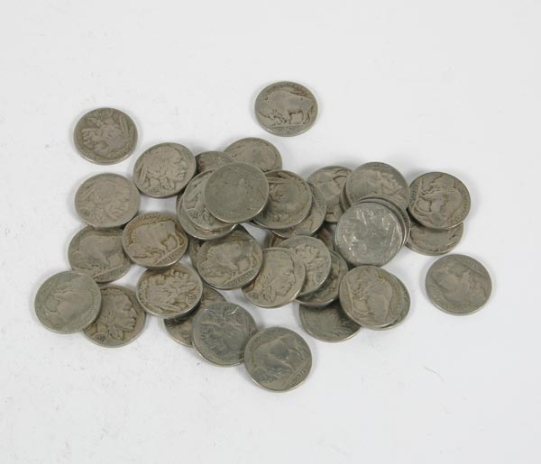 40 Buffalo 5 Cent Nickels Various