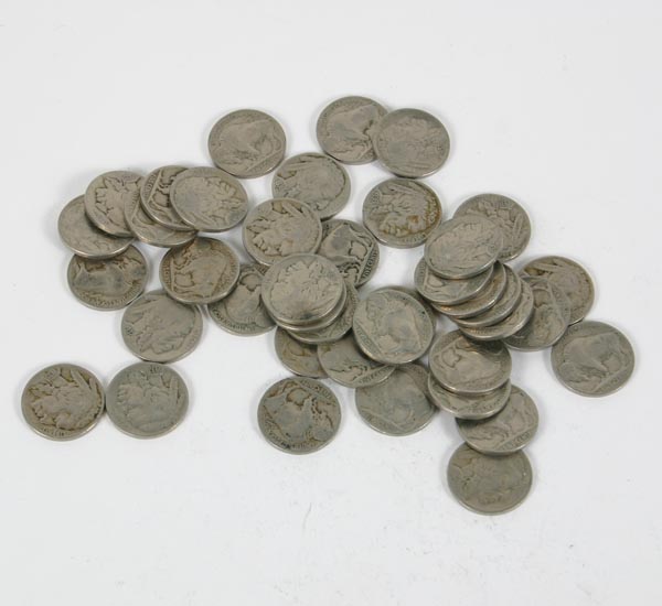 40 Buffalo 5 Cent Nickels Various