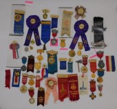 (40) FIREMEN BADGES, PENNANTS.