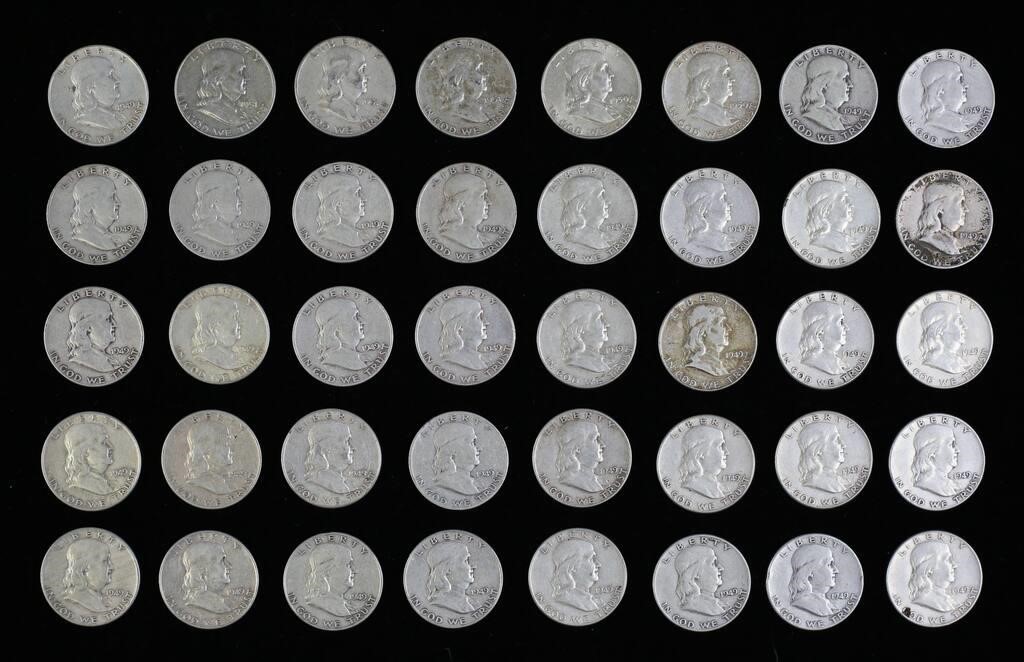 40 FRANKLIN HALF DOLLARS31 1949