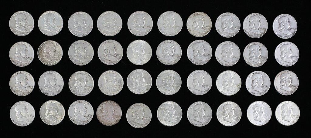 40 FRANKLIN HALF DOLLARS5 1953