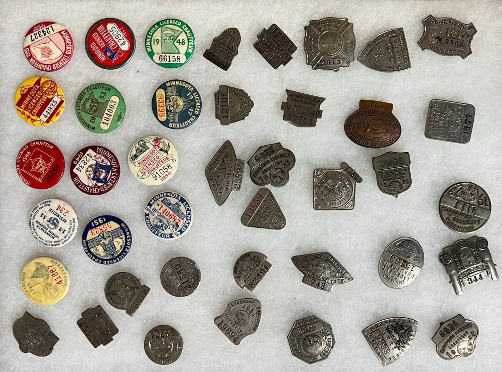 40 MINNESOTA CHAUFFEUR BADGES