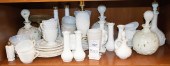 (40+) Pcs milk glass, c/o (4)
