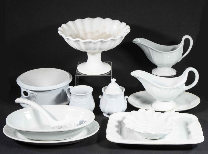 (40 PCS) WHITE IRONSTONE CHINA