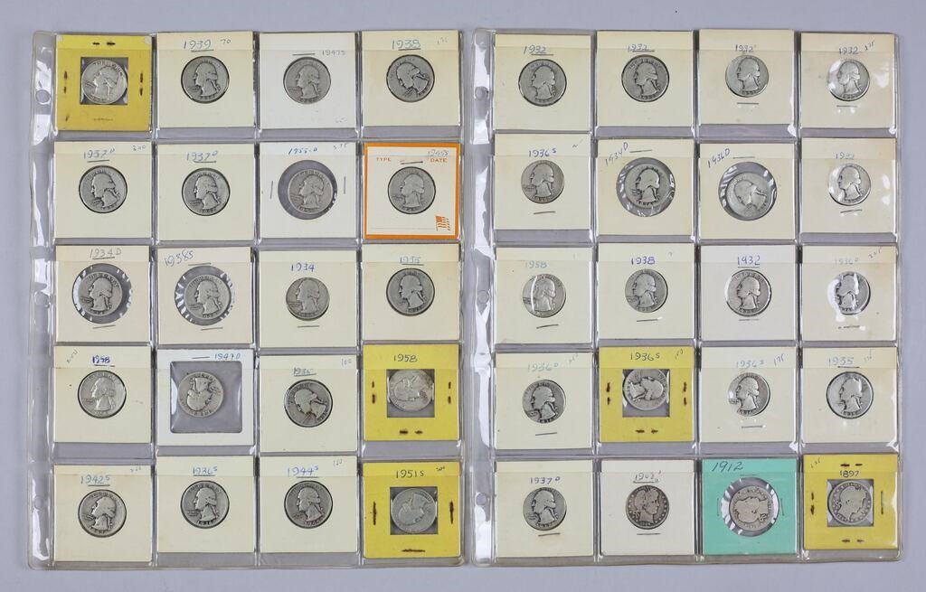 40 QUARTERS - 3 BARBER AND 37