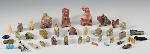 40 STONE AND CERAMIC FETISHES,