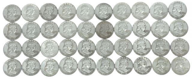 (40) U.S. FRANKLIN HALF DOLLARS,