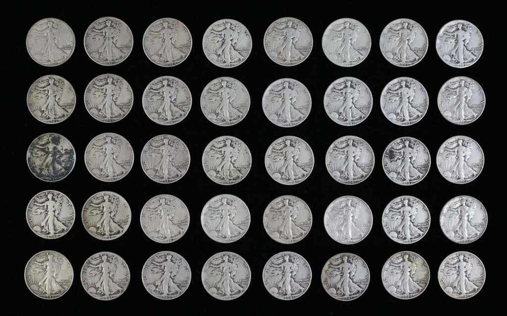40 WALKING LIBERTY HALF DOLLARS1