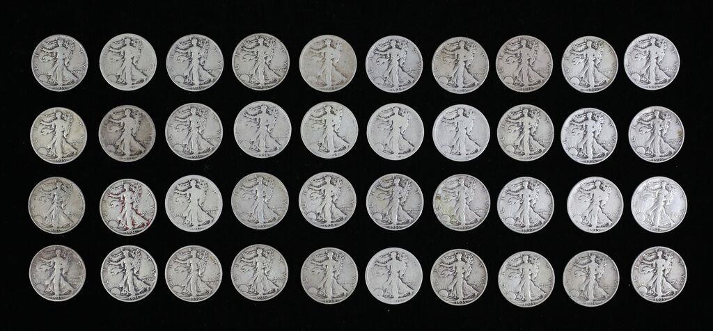 40 WALKING LIBERTY HALF DOLLARS2