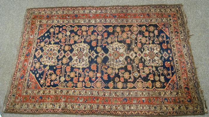 4.0 x 6.3 throw rug, worn  