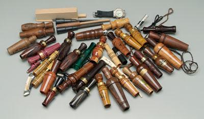 41 bird calls: wood, cane, plastic,