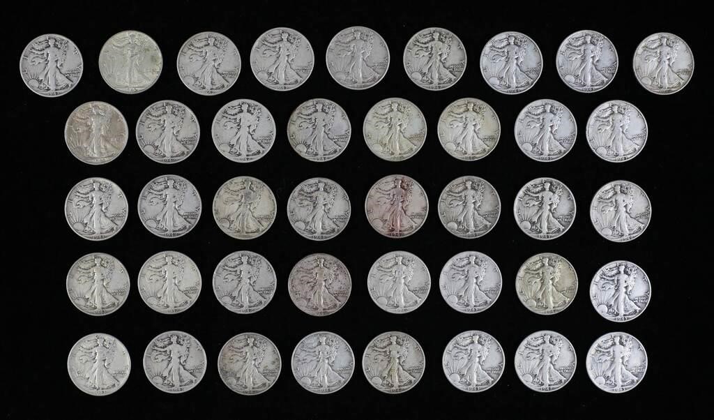 41 WALKING LIBERTY HALF DOLLARS14
