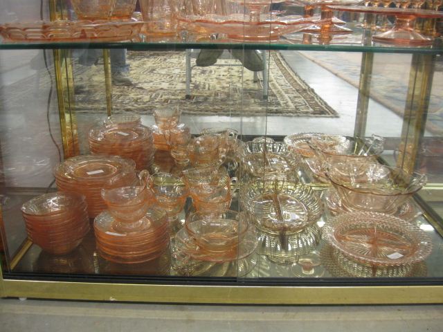 42 pcs Pink Depression Glass