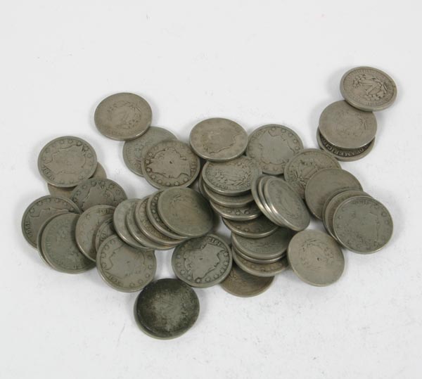 43 Liberty 5 Cent Nickels Various