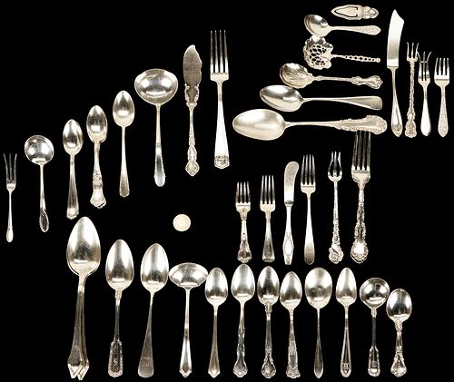 43 PCS. ASSORTED STERLING FLATWARE: