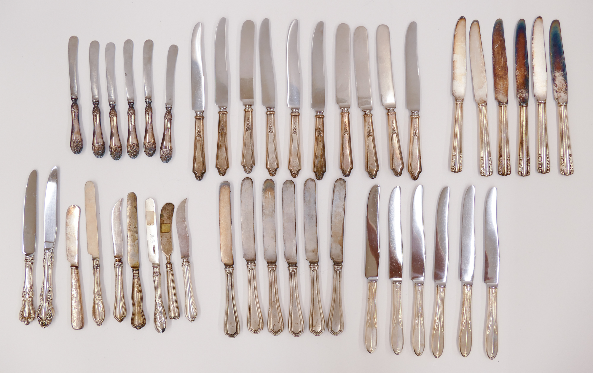 43pc Filled Sterling Handle Knives.