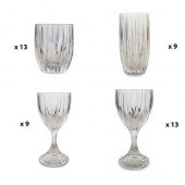 (44 PC) BACCARAT STYLE CRYSTAL
