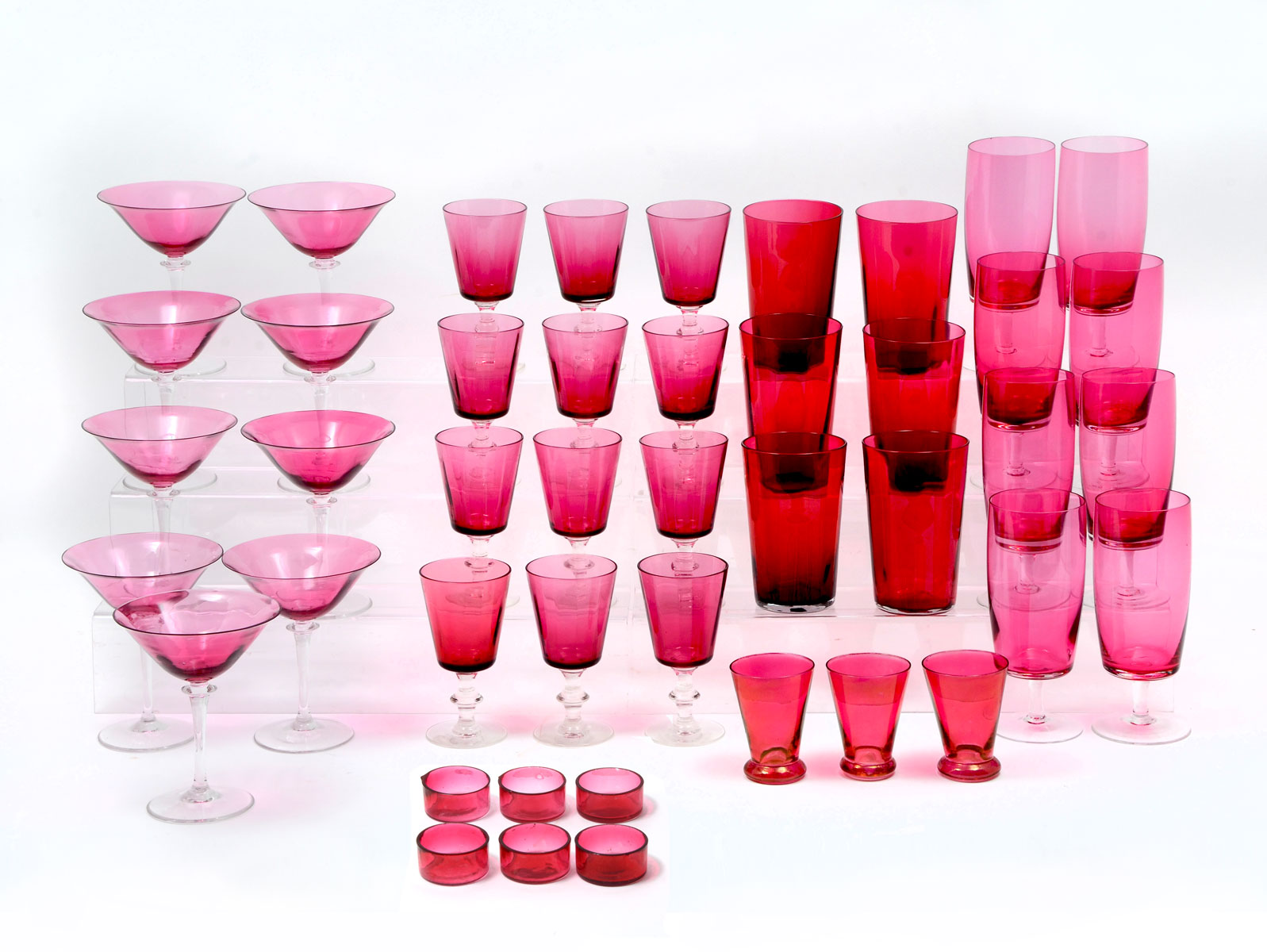44 PC. CRANBERRY BAR GLASSES: