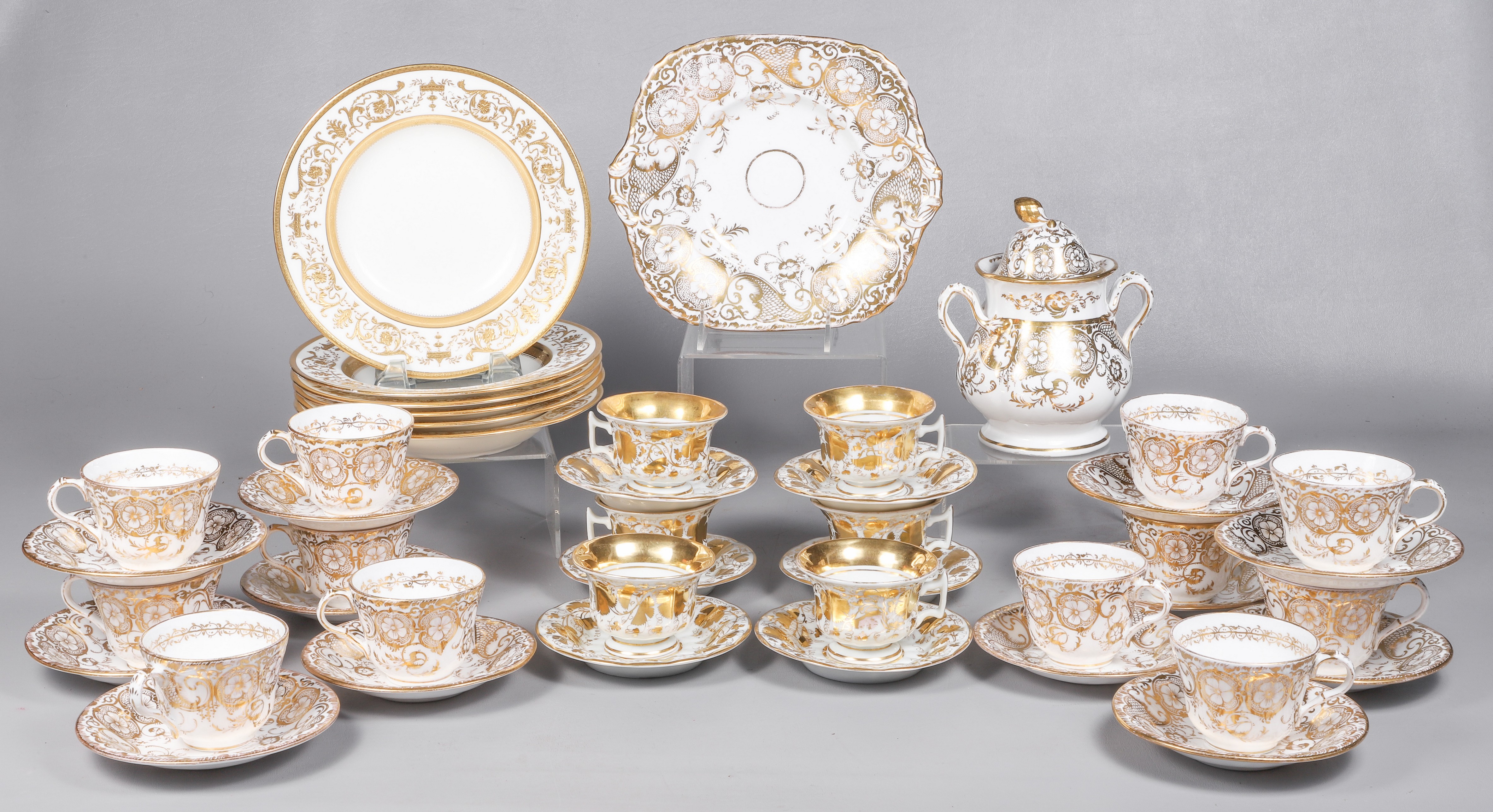 (44) Pcs gold trimmed dinnerware,